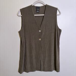 Vintage Citiknits, sleeveless lightweight 2 button top, women's large